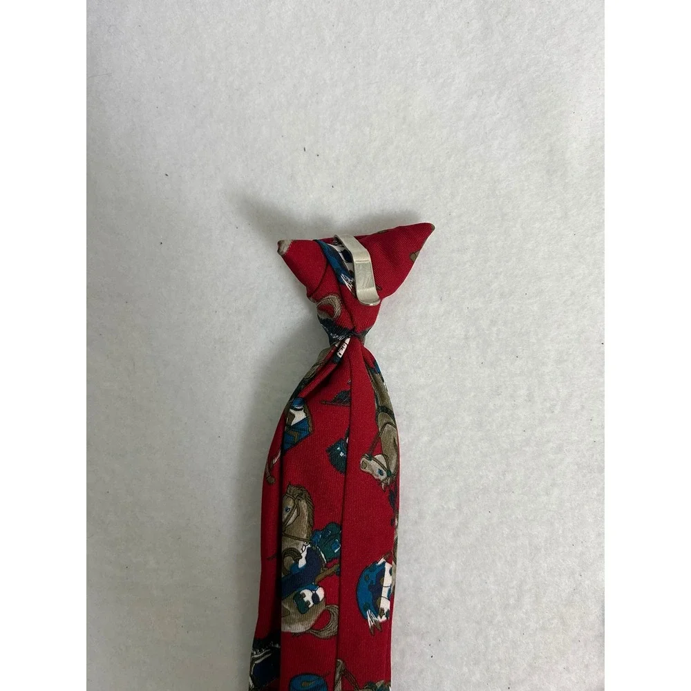 Westerncore Royal Kids OS Red Navy Cowboy Print Necktie and 4 Bow Tie Set